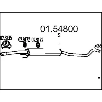 Výfukový systém Střední tlumič výfuku MTS 01.54800