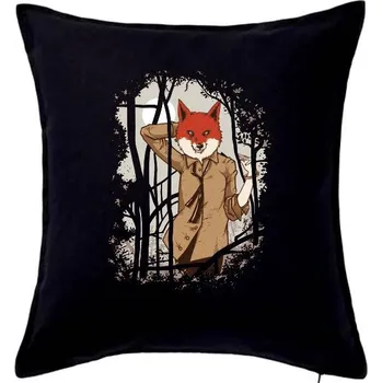 Polštář Fox in a shirt - Polštář 50x50 - 50x50 - Pouze potah ( Černá )