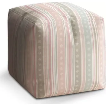 Taburet Taburet Kostka Pruhy a tečky: 40x40x40 cm - Sablio