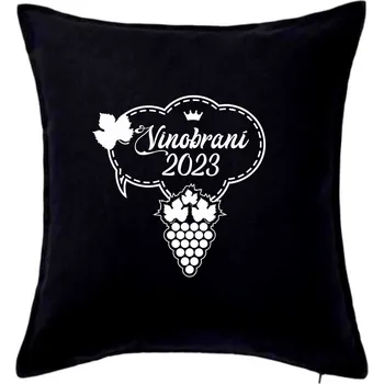 Polštář Vinobraní 2023 - Polštář 50x50 - 50x50 - Pouze potah ( Černá )