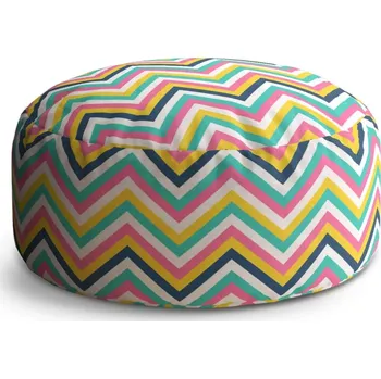 Sedací pytel Kulatý taburet Circle Duhové klikyháky: 38x48 cm - Sablio