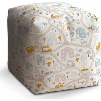 Taburet Taburet Kostka Cestičky s dopravou: 40x40x40 cm - Sablio