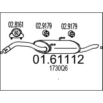 Auto-moto Zadní tlumič výfuku MTS 01.61112