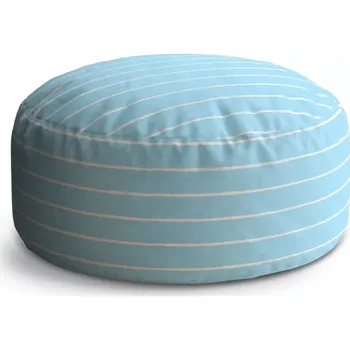 Sedací pytel Kulatý taburet Circle Bílé linky na modré: 38x48 cm - Sablio