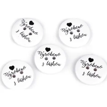 Knoflík Knoflík dřevěný "Vyrobeno s láskou"