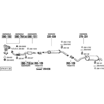 Spojovací materiál motoru podložka Bosal 258-115