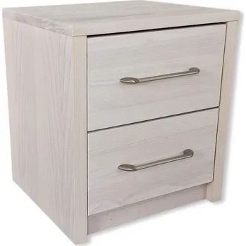 Noční stolek Postelia COMODINO DUO Buk 45x35x45 cm - Materiál: Masiv Buk + Dýha Buk, Odstín: Olej Transparent přírodní odstín, Rozměr Š+H+V: 45x35x45 cm , Úchyt: Frézovaný úchyt, Výsuv: Hettich Rolničkový