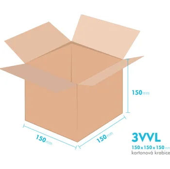 Obalový materiál Kartonové krabice 3VVL - 150x150x150mm - vnitřní 145x145x140mm
