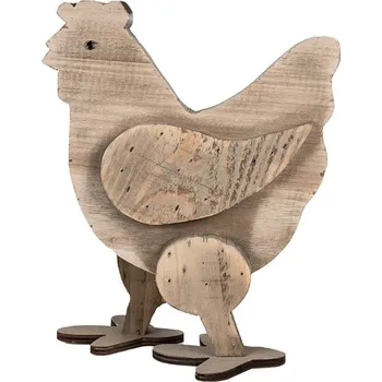 Bytová dekorace Hnědá antik dekorativní dřevěná figurka slepička - 23*12*28 cm