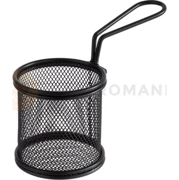 Černý košík na hranolky o průměru 8 cm | APS, Snackholder