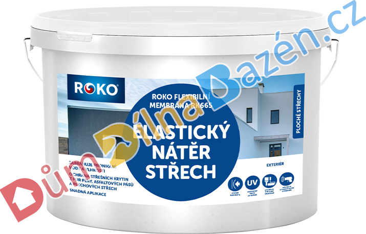 Rokospol Roko Flexibilní membrána nátěr na renovaci střech RK665 Barva: Šedá RAL 7001, Hmotnost: 25 kg