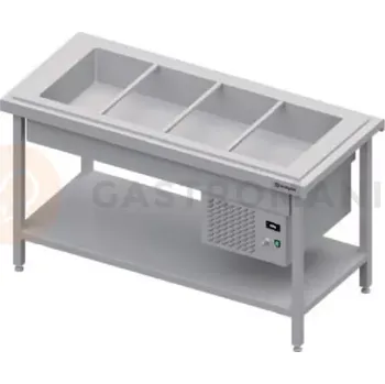 hrací stolek Chladící centrální stůl s vanou na saláty, 4xGN 1/1, vrchní deska ze žuly | STALGAST, ST 106