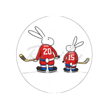 Jedlá dekorace na dort HOKEJOVÝ KRÁLÍCI, VARIANTA Jedlý papír 357