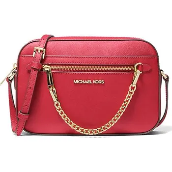 Kabelka Michael Kors Jet Set Large Crossbody Saffiano Leather Chain červená
