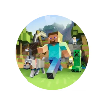 Jedlá dekorace na dort MINECRAFT kráčí, VARIANTA Jedlý papír 290