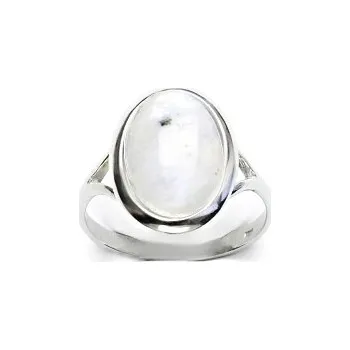 Prsten Stříbrný prsten, přírodní měsíční kámen, T 1454