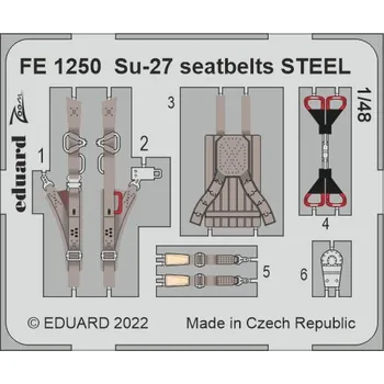 Plastikový model 1/48 Su-27 seatbelts STEEL (G.W.H.)