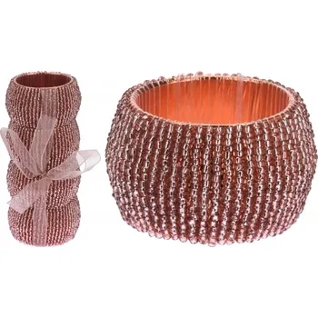 Kroužek na ubrousek KOOPMAN KOOPMAN, Kroužky na ubrousky sada 4 ks, starorůžová