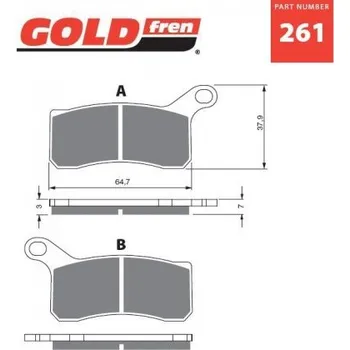 Brzda pro motocykl Přední brzdové destičky Goldfren KTM SX Quad 450 2009-2012 směs S3