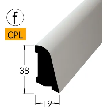 soklová lišta Podlahová lišta P 3819 fbílá CPL /240 (jádro BO) 38 x 19 x 2400 mm bílá