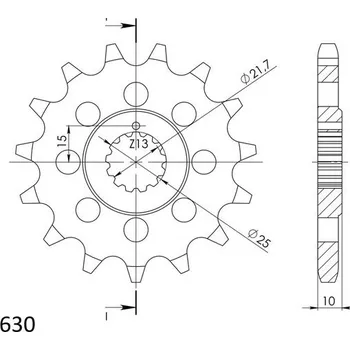 Řetězová sada pro motocykl SUPERSPROX Řetězové kolečko SUPERSPROX CST-521:15 15 zubů, 630