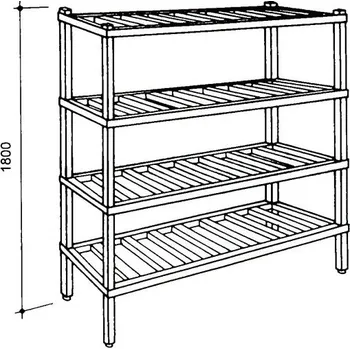 Dílenský regál Regál nerezový roštový ( š 600 )