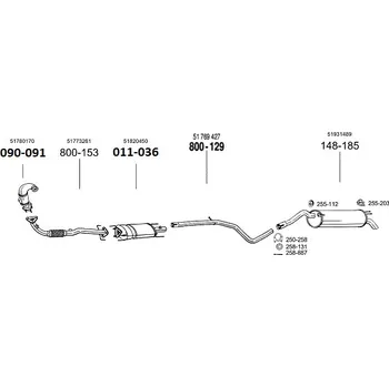 Výfukový systém výfuková trubka střední Bosal 800-129
