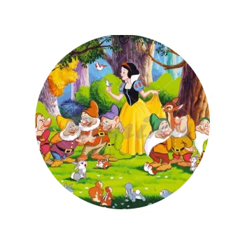 Jedlá dekorace na dort SNĚHURKA a trpaslíci, VARIANTA Jedlý papír 586