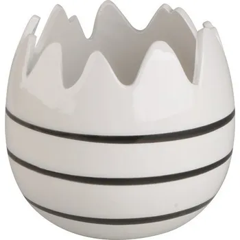 Květináč Květináč z keramiky s černými pruhy 12,5 x 11 cm