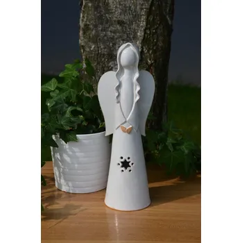 Keramický anděl s hvězdou 30 cm