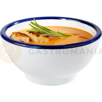 Mísa z bílého melaminu s modrým okrajem, 0,09 l | APS, Pure