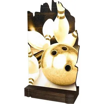 Trofej bowling - dřevěná - Výška: 12cm