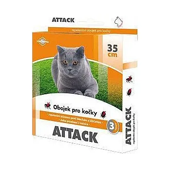 Obojek pro psa Attack obojek antiparazitární 35cm kočka