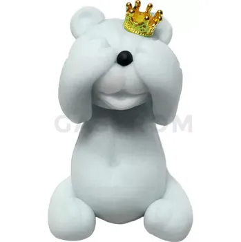 Výroba svíčky Medvídek s korunkou, cukrová figurka 6 cm, popelnatý | MAGMART, ZW-MK