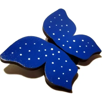 Brož Petra Truszyková Brož dřevěná - motýlek modrý