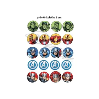 Jedlá dekorace na dort AVENGERS, VARIANTA Jedlý papír 463