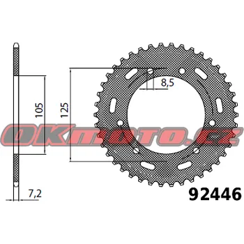 Řetězová sada pro motocykl SUNSTAR (Japonsko) Kalená rozeta SUNSTAR - Yamaha XT 125 X, 125ccm - 05>10