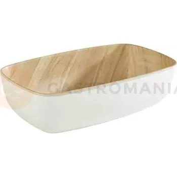 Obdelníková mísa z melaminu 26,5 x 16,2 cm, bílá-hnědá | APS, Frida