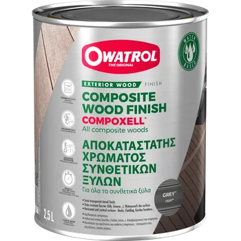 Lak na dřevo OWATROL COMPOXELL - oživovač kompozitního dřeva, odstín Šedá, balení 1 l