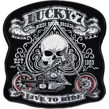 Nášivka Moto nášivka Lucky 7 Live to Ride XXL na záda