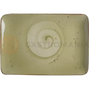 Talíř Obdelníkový talíř z porcelánu, 30x20 cm, olivový | FINE DINE, Kolory Ziemi Olive