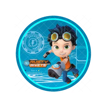 Jedlá dekorace na dort RUSTY RIVETS 3, VARIANTA Jedlý papír 106