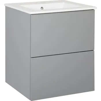 Koupelnový nábytek BPS-koupelny Koupelnová skříňka s keramickým umyvadlem Swing G 50, šedá