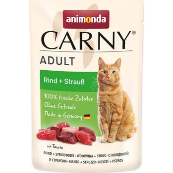 Krmivo pro kočku Kapsička ANIMONDA Carny Adult - hovězí + pštros 85 g