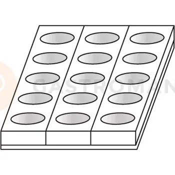 Výrobník cukrové vaty Forma na oválné minidezerty - 15 ks x 65x40 mm - MONOP.B002 | MARTELLATO, Monoportions & Mignon