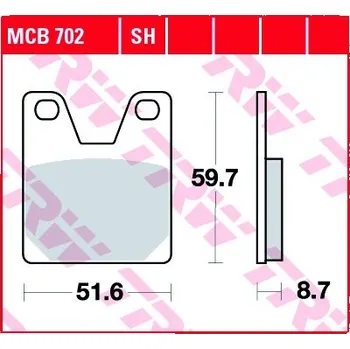 Brzda pro motocykl Zadní brzdové destičky TRW / Lucas Yamaha YZF 750 R7 (OW02) 1999 - 2001