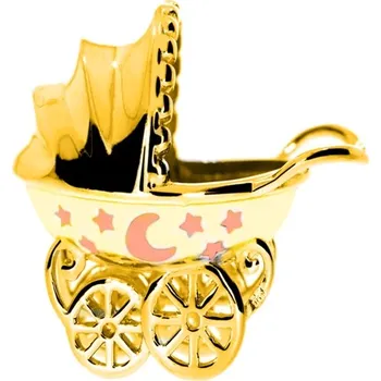 Kočárek Pozlacený stříbrný kočárek pro holčičku, peřinka s rytinou Kočárek: bez rytiny