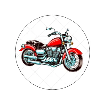 Jedlá dekorace na dort MOTORKA ČERVENÁ, VARIANTA Jedlý papír 1440
