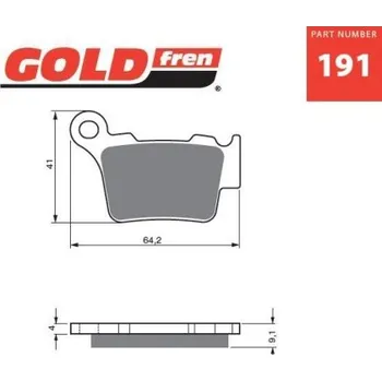 Brzda pro motocykl Zadní brzdové destičky Goldfren KTM SX 250 2003-2017 směs K5