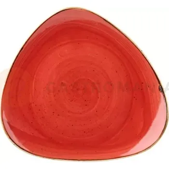 Talíř Talíř ve tvaru trojúhelníku červený, ručně zdobený 19,2 cm | CHURCHILL, Stonecast Berry Red